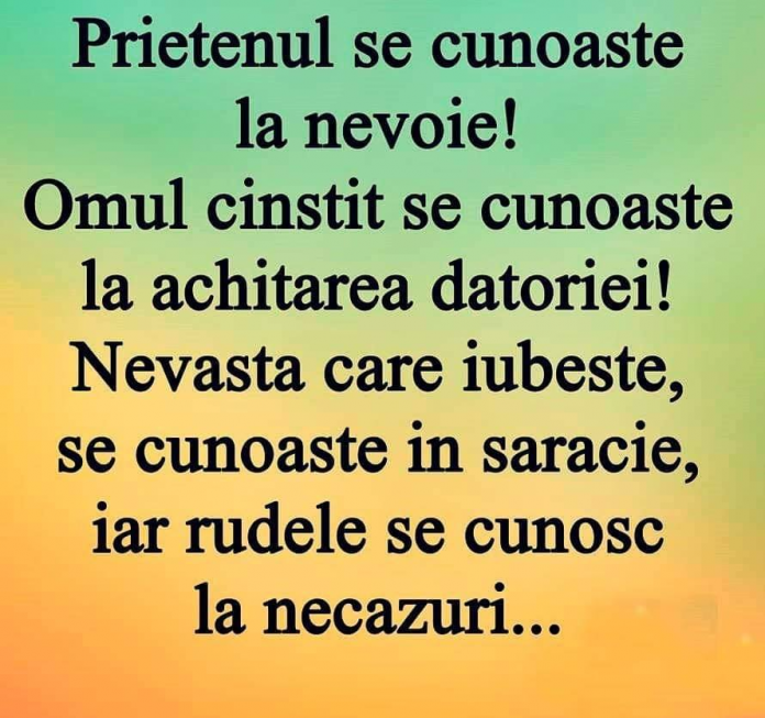 Prietenul se cunoaște la nevoie