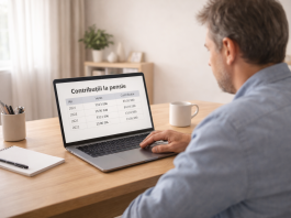 CUM ÎȚI VERIFICI VECHIMEA ÎN MUNCĂ ÎN 5 MINUTE. ANUNȚ IMPORTANT DE LA CASA DE PENSII Persoană verificând online contribuțiile la pensie pe laptop