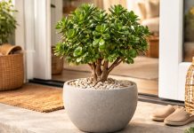 Arborele banilor: locul din casă unde trebuie să-l pui ca să atragi prosperitatea Plantă arborele banilor așezată lângă intrarea în casă, simbol al prosperității și energiei pozitive