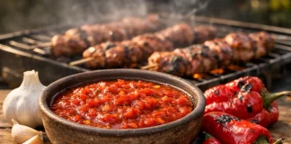 Sosul care schimbă gustul oricărei fripturi la grătar. Rețeta simplă pe care mulți o cer după prima masă Sos din roșii și ardei copți pentru friptură la grătar