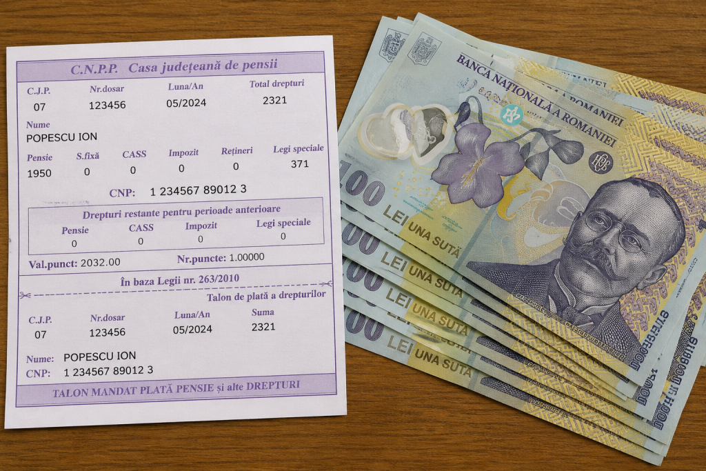 Pensionari analizând informații despre modificările și recalcularea pensiilor în România