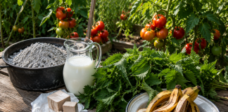 6 îngrășăminte naturale pe care le ai deja acasă. Mulți grădinari le folosesc la roșii în luna iulie pentru plante mai viguroase și recolte bogate Roșii coapte în grădină alături de cenușă, lapte, drojdie, urzici și coji de banană folosite ca îngrășăminte naturale.