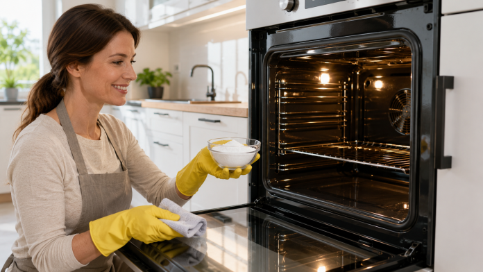 curatare-cuptor-fara-frecat.jpg Cuptor curat și strălucitor după folosirea unei metode simple cu bicarbonat și apă caldă