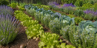 Plantele pe care melcii le ocolesc în grădină. Ce să sădești pentru a-ți proteja legumele fără chimicale Lavandă și rozmarin plantați lângă legume într-o grădină pentru protecția naturală împotriva melcilor
