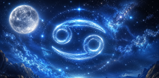 Începe sezonul Racului 2026. Se închide un capitol important și începe o perioadă a familiei, vindecării și reconstrucției sufletești Simbolul zodiei Rac într-un decor astral luminos, asociat cu familia și emoțiile.