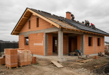 Cât costă să construiești o casă de 90 mp în 2026. Suma reală pe care trebuie să o pregătești Casă aflată în construcție, muncitori și materiale de construcții pe șantier
