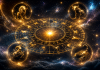 Horoscop 10-12 iulie. Patru zodii pot avea parte de un final de săptămână plin de surprize și oportunități Cerc zodiacal luminos și constelații care simbolizează horoscopul pentru perioada 10-12 iulie.