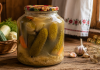 De ce se tulbură zeama de murături? Când este normal și când trebuie să arunci borcanul Borcan de murături cu zeamă tulbure și sediment pe fundul borcanului
