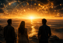 3 zodii care nu renunță până nu își transformă visurile în realitate. Au o forță interioară pe care puțini o pot egala Trei simboluri zodiacale aurii într-un decor astrologic, reprezentând ambiția, perseverența și forța interioară.