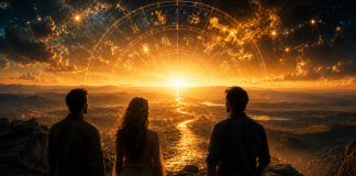 3 zodii care nu renunță până nu își transformă visurile în realitate. Au o forță interioară pe care puțini o pot egala Trei simboluri zodiacale aurii într-un decor astrologic, reprezentând ambiția, perseverența și forța interioară.