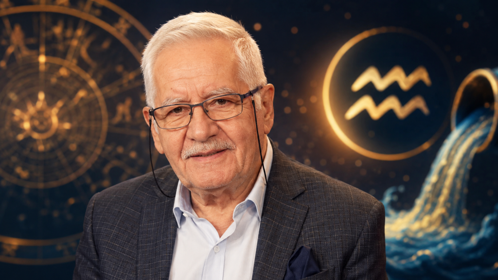 Simbol zodiacal luminat într-un decor misterios care sugerează începutul unei noi etape