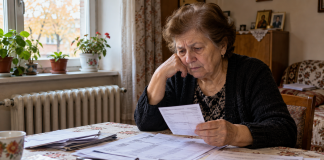 Ajutorul pentru încălzire 2026–2027. Cine poate primi bani și ce trebuie să faci înainte de sezonul rece Pensionară verificând actele pentru ajutorul de încălzire 2026-2027